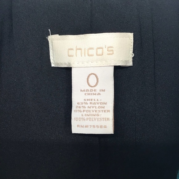 Chico’s Lustrous Shine Sindy Blazer Jacket Button-Up Cocktail Party Teal Size 0 - Picture 8 of 10